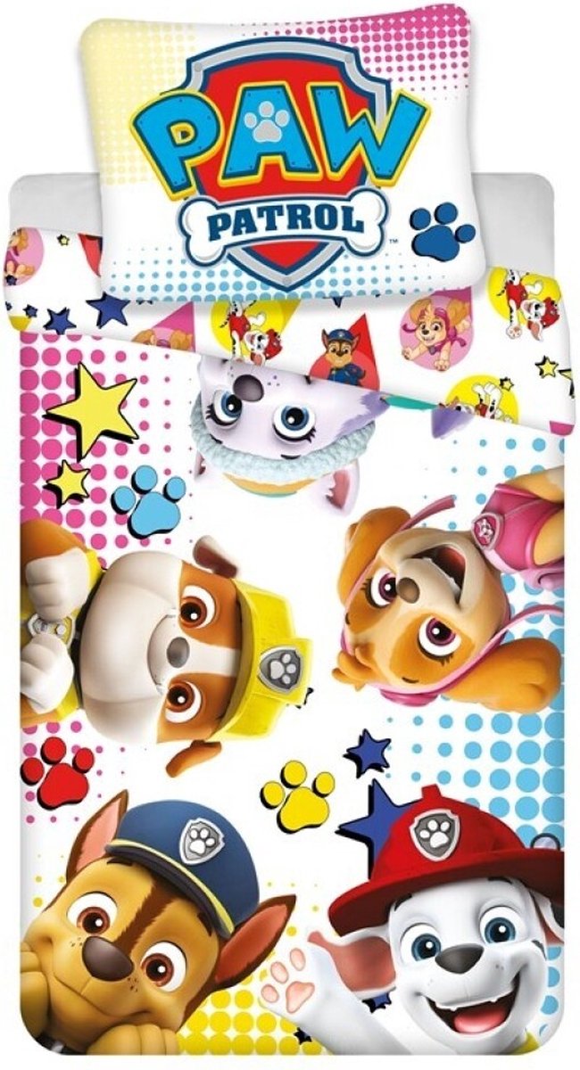 Paw Patrol dekbedovertrek Happy 140 x 200 cm - 63 x 63 cm - Polyester