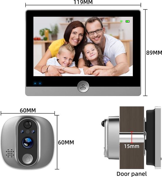 Ring video deurbel - draadloos - WiFi - 1080p HD-video - brons Ring video deurbel - draadloos - WiFi - 1080p HD-video - brons