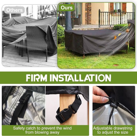 Woltu beschermhoes voor afdekhoes tuinmeubelset cover tuintafel hoes tuinmeubelen möbelsets kap 240 x 136 x 88 cm kopen? | Korting tot 23