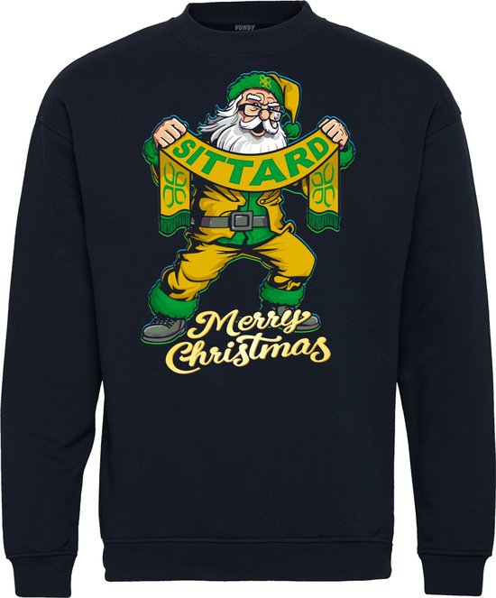 Kersttrui Kerstman Sittard | Foute Kersttrui Dames Heren | Kerstcadeau | Fortuna Sittard supporter | Navy | maat XXL