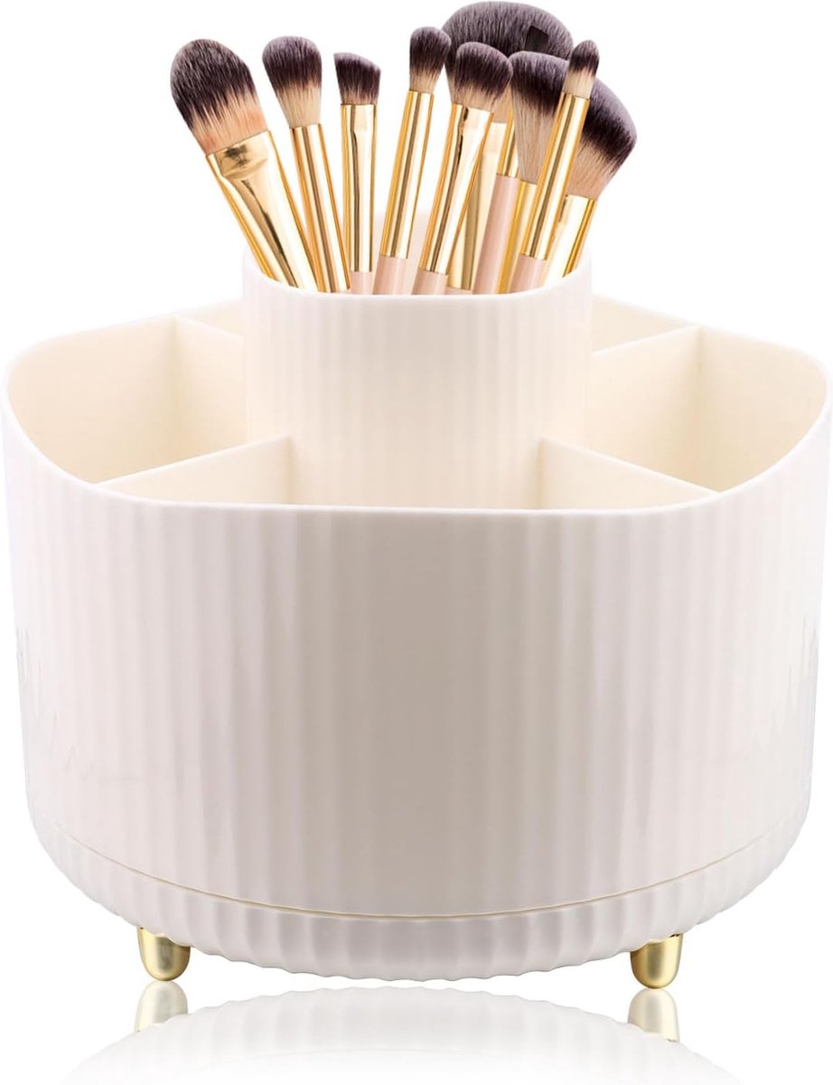Make-up organizer - draaibaar - 5 vakken - wit