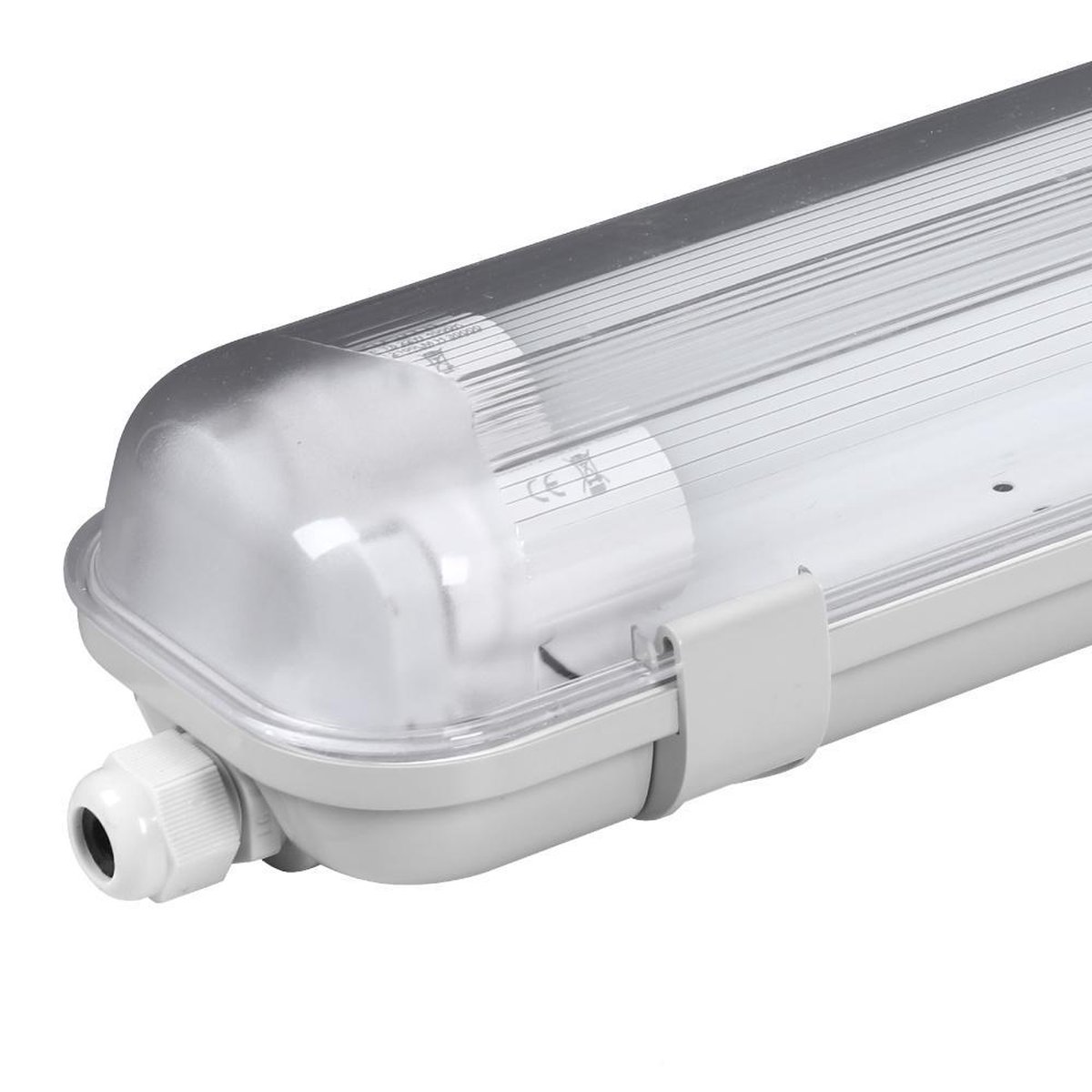 HOFTRONIC LED TL Lamp 150 cm - Dubbel 2x24 Watt - IP65 waterdicht - 4000K Neutraal wit licht - G13 T8 LED TL armatuur - Flikkervrij - LED TL verlichting - Plafondverlichting 150 cm Transparant