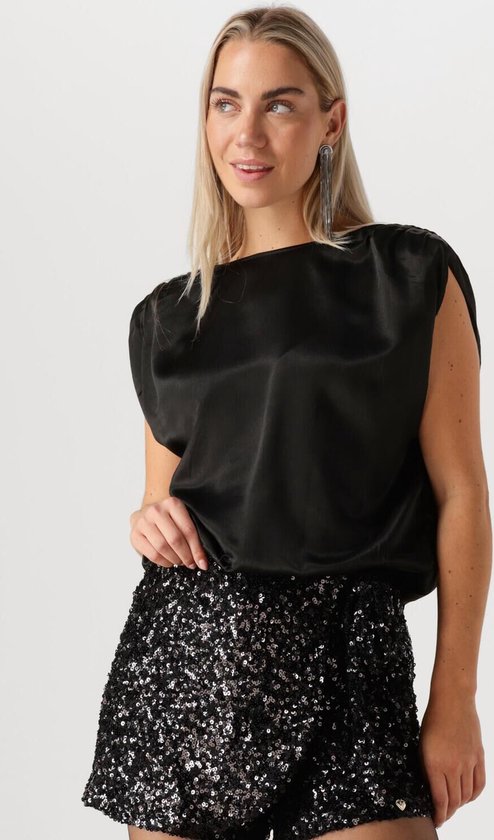 My Essential Wardrobe Estellemw Wrap Top Tops & T-shirts Dames - Shirt - Zwart - Maat S