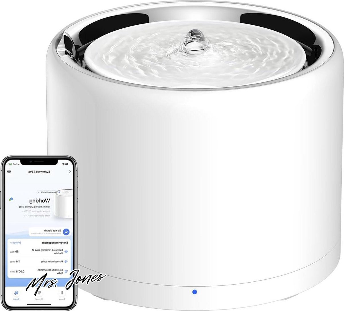 Mrs. Jones Drinkfontein voor Kat en Hond Draadloze Waterpomp Automatisch Intelligent Roestvrij Staal Geen Bacteriën Huisdier Drinkbak . Mrs. Jones Drinkfontein voor Kat en Hond Draadloze Waterpomp Automatisch Intelligent Roestvrij Staal Geen Bacteriën Huisdier Drinkbak .