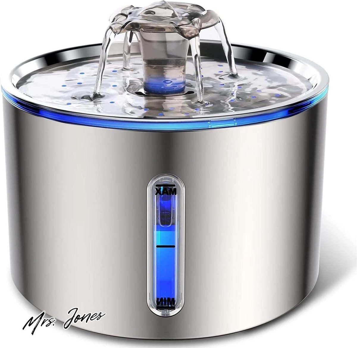 Mrs. Jones Kattenfontein roestvrij staal ultralichte drinkfontein met actieve koolfilter – 25 liter . Mrs. Jones Kattenfontein roestvrij staal ultralichte drinkfontein met actieve koolfilter – 25 liter .