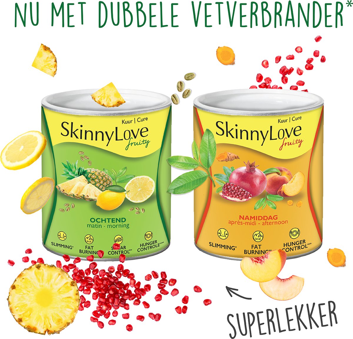 Goedkoopste Skinnylove Fruity Vermageringskuur (2X 500G) - Snel Gewichtsverlies, Fatburner, Afvallen - 100 Natuurlijk Afslanken