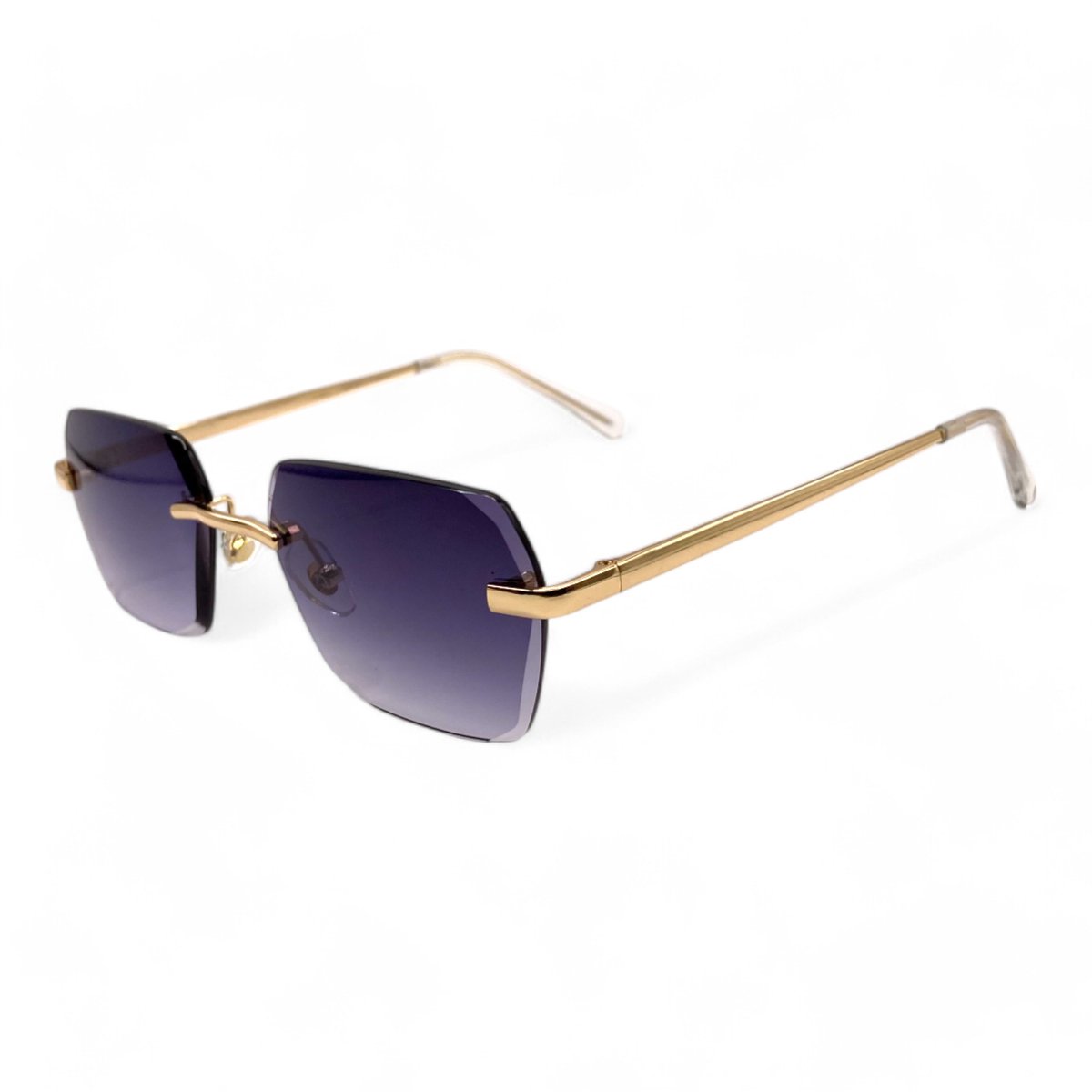 Loud and Clear® Zonnebril - Randloze Zonnebril - Festival Bril - Heren - Dames - Goud - Getint