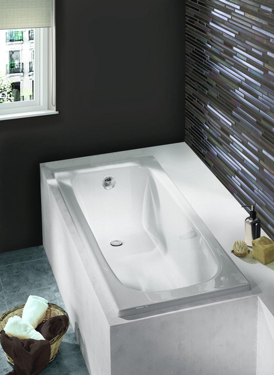 Allibert Flavis bad 130x70cm rechthoek wit glans