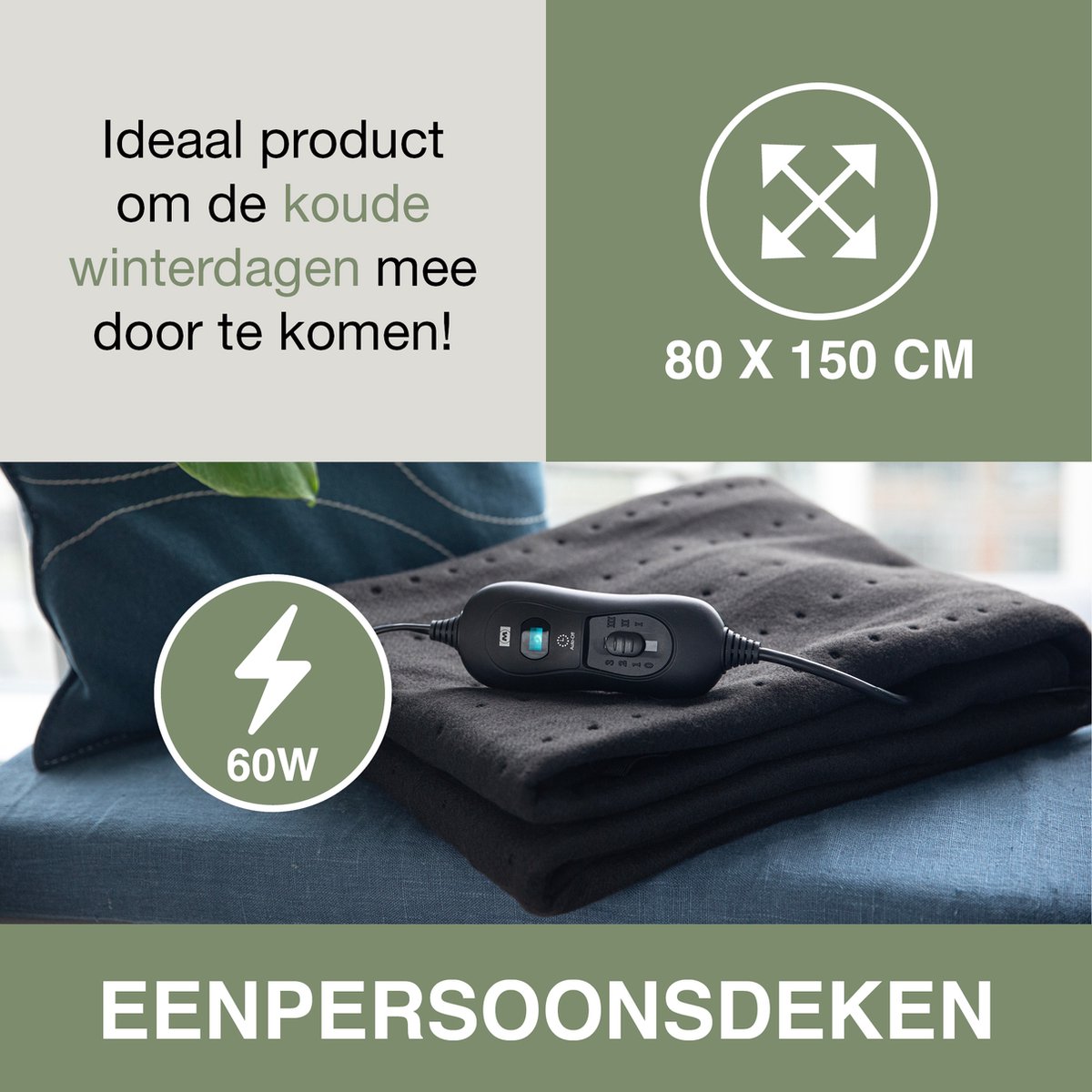 Melissa Elektrische Onderdeken - Warmtedeken 150 x 80 cm - afbeelding 2