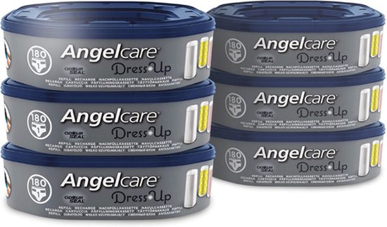 Foto: Angelcare navulling luieremmer baby achthoekige navulcassettes voor dress up 6 stuks