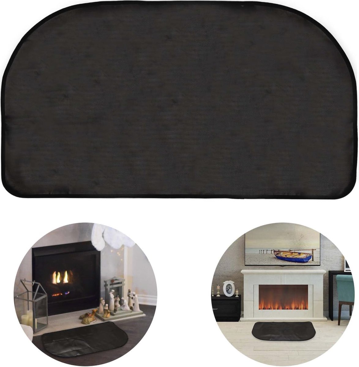 Halfronde Vuurvaste Haardmat 122x61cm - Hittebestendige Vloerbescherming voor Binnen en Buiten