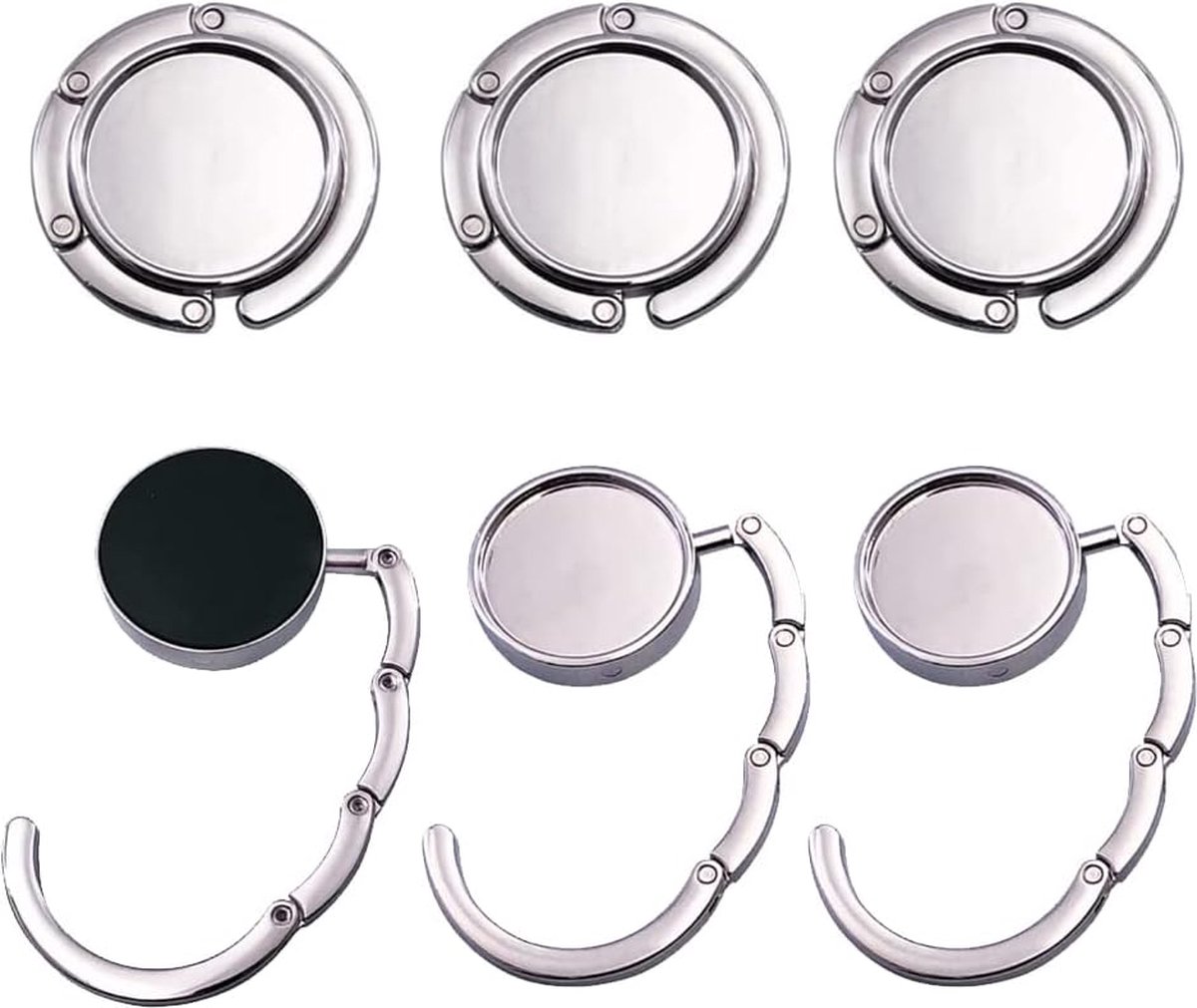 Stijlvolle Opvouwbare Tashouder voor Tafel met Antislipmat, Set van 3 Stuks, Draagkracht tot 5 kg