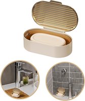Lot De 2 Boîtes à Savon De Voyage étanches Avec Couvercle - Mini Porte-savon Pour Sac à Dos Ou Salle De Bain - Blanc Et Marron