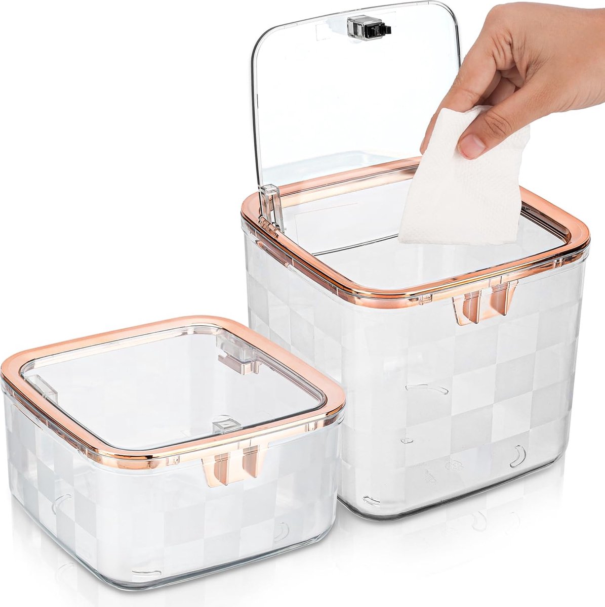 Goedkoopste Praktische Set van 2 Kleine Tafelemmers met Deksel voor Thuis of Kantoor