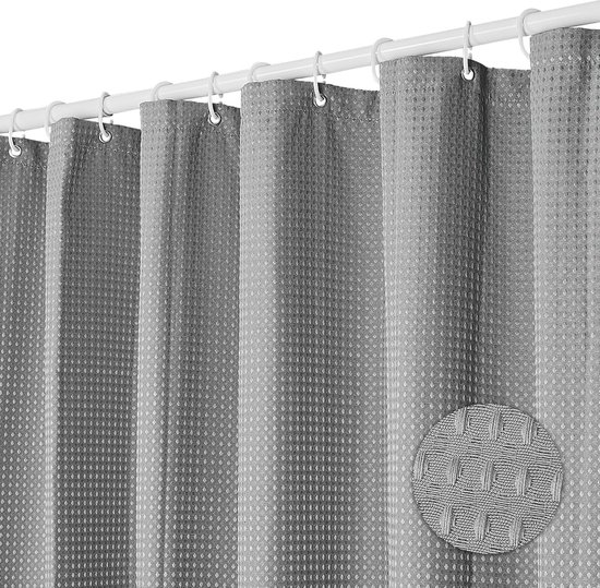 Douchegordijn, Schimmelwerend, Met Gewichtmagneten Aan De Onderkant Waterdicht Badkamergordijn Met 12 Roestvrije Haken Voor Bad Douche 183 X 183 Cm 3d Roze