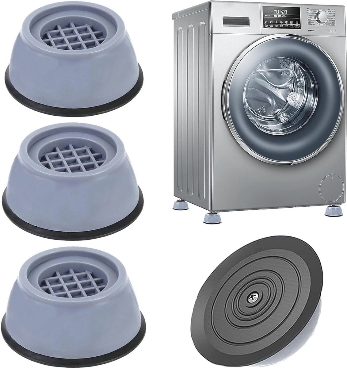 Antivibratie Pads voor Wasmachine en Droger - 4 Stuks Antislip Rubberen Voetkussens