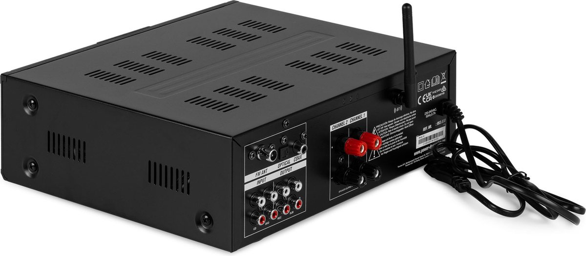 Geluidsinstallatie met Bluetooth - PV220BT 2-zone versterker audio + 2 BGO40 witte 4'' speakers thumbnail 4