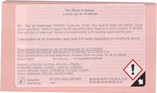 Air Freshener Autoparfum Rituals Sakura Rituels Air Pour Voiture - Main Image