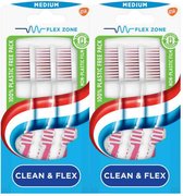 2x Brosse à dents Aquafresh Clean & Flex Hard 3 pièces