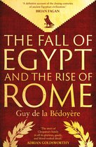 Boek 'The Fall of Egypt and the Rise of Rome'. De tekst is goudkleurig op een roodbruine achtergrond met een Egyptische vogel boven een lauwerkrans onderaan.