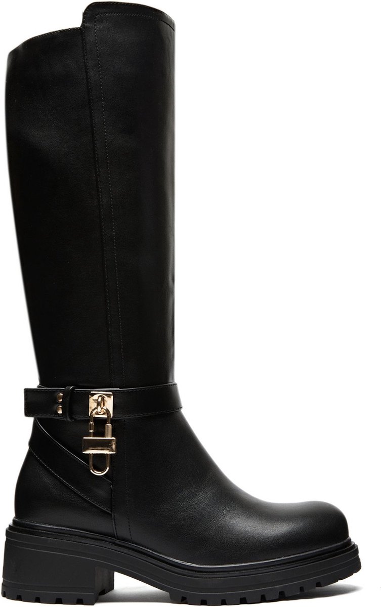 Weloveshoes Smile Favorites Dames Laarzen met Hak Zwart Imitatieleer