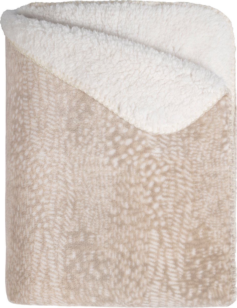 Mistral Home PLAID - flannel sherpa - 130 x 170 cm - stippen - beige