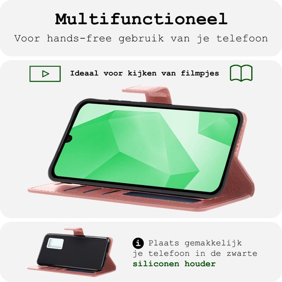 Étui pour Samsung A16 Cover Bookcase Cover Flip Case Book Cover - Étui pour Samsung Galaxy A16 Cover Book Case Cover - Or rose