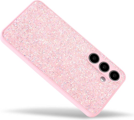 Casemania Coque pour Samsung Galaxy A16 - Rose - Diamant Glitter Back Cover