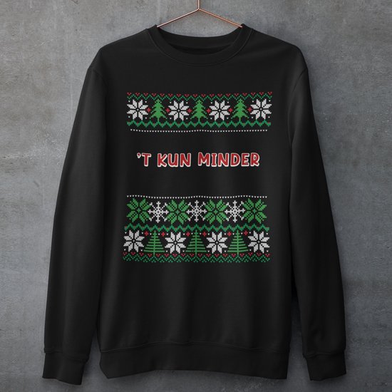 Drenthe Kersttrui Zwart T Kun Minder - Maat XL - Uniseks Fit - Kerstkleding Voor Dames & Heren