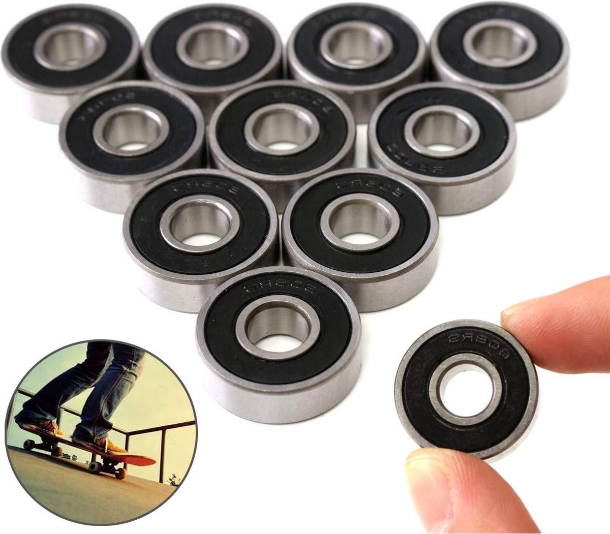 10 stuks 608-2RS Diepe Groef Rubber Verzegelde Micro Kogellagers - Geschikt voor Diverse Machines