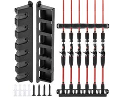 Equivera Hengelrek voor aan de Muur - Hengelrek - Hengel Opbergrek - Hengelhouder - Rod Rack - Vishengel Opslag - Vishengel Opbergrek