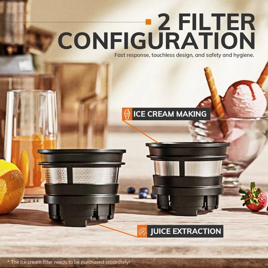 Miui - Slowjuicer - Persmachine - Vruitpers - ijsmachine - Keuken apparaat - Met zeef - 1000ml - 60RPM - 250W van Miui — afbeelding 3