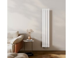 EMKE Radiator - Plat Design - Glanzend Wit - 160x30 cm - 557 W - Kolomradiator Vertical - Verwarming voor Alle Ruimtes
