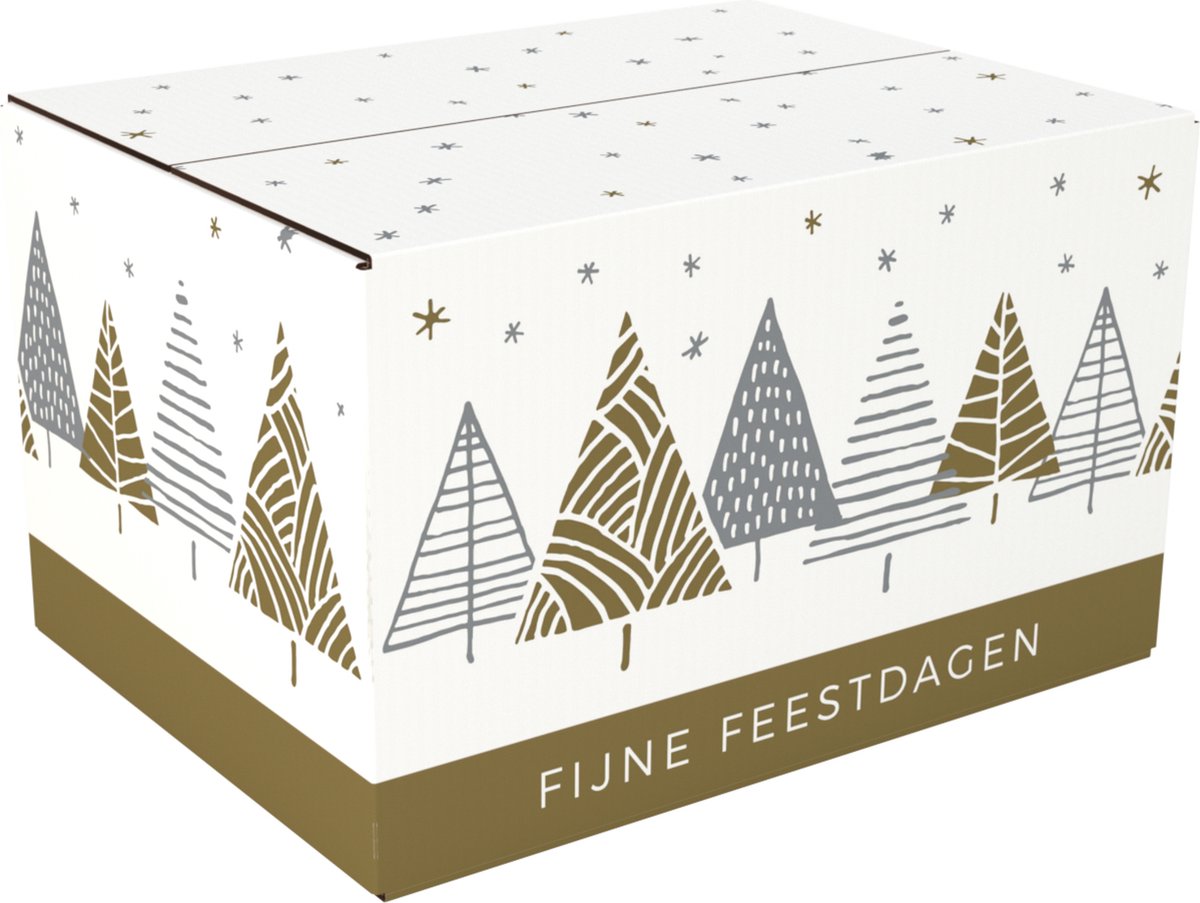 Kerstpakketdoos | Under The Stars | golfkarton | 45x35x23cm | Kerstmis | d | 10 stuks