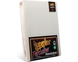 Superieur Hoeslaken - 160x200 cm - Crème - 100% katoen