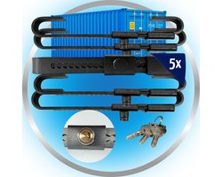 TronicXL 5 stuks Containerslot gehard staal – Diefstalbeveiliging voor vrachtcontainers, zeecontainers, bouwcontainers, vrachtwagens - slot zwart