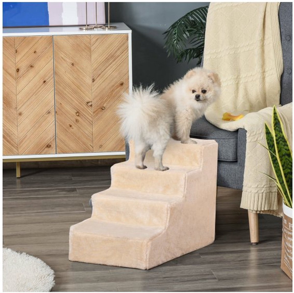 Huisdiertrap - ComfortPlus - Zacht en Stevig - Beige