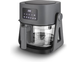 Glass&Grill Airfryer 3 in 1 5500BG 5,5L Heteluchtfriteuse met Glas Frituurmand 6 Programma's Handmatige Instelling Grill en Braadpan Functie