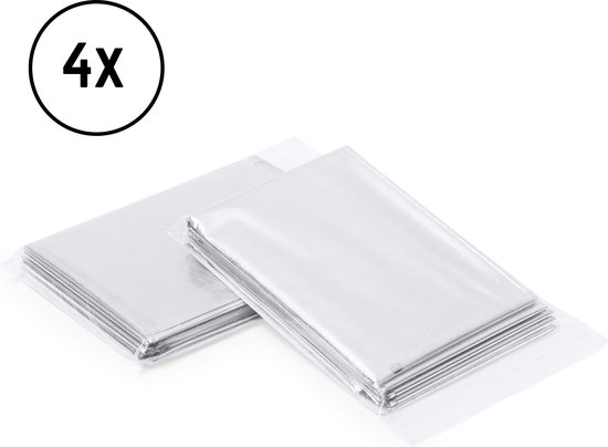 4 stuks nooddeken - Isolatiedeken - Reddingsdeken - Noodpakket - Zilver