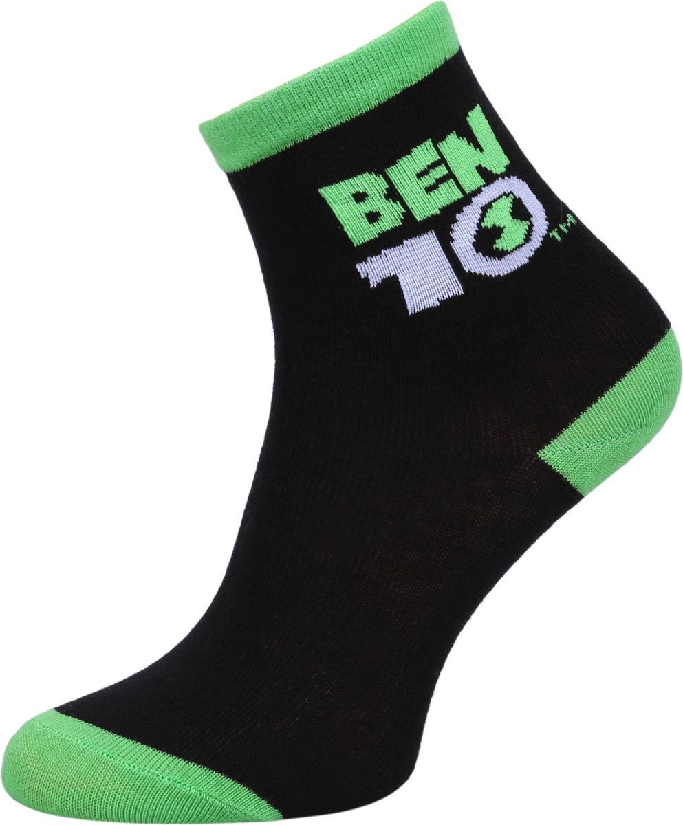 Zwart met groene lange jongens sokken BEN 10