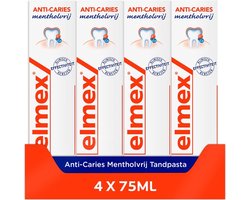 Elmex Anti Cariës Mentholvrij Tandpasta - 4 x 75ml - Tandpasta Zonder Menthol - Voordeelverpakking