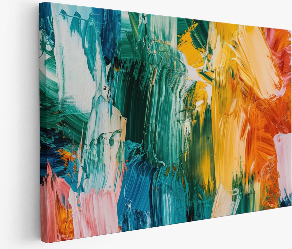 Saammp Muurcirkel Hout - Pastel Bloemen Boeket - Natuur - Abstract - Ø 90 - Wandcirkel - Wanddecoratie Cirkel - Muurdecoratie Woonkamer - Kantoor Decoratie