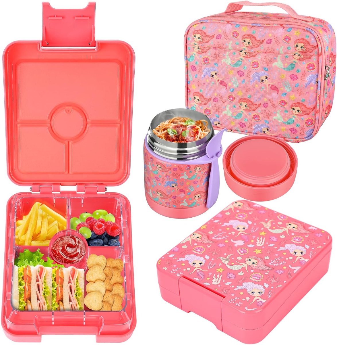 Goodivery ® Lunchset voor Kinderen met Compartimenten en Thermische Voedselcontainer