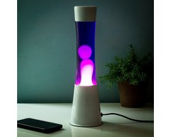 foto van Fisura Lavalamp Wit Met Paarse Vloeistof En Witte Lava