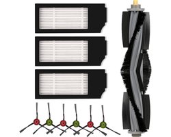 (10 stuks) vervangende onderdelen geschikt voor ECOVACS DEEBOT DEEBOT X1 OMNI X1 PRO OMNI X1 OMNI T10 OMNI robotstofzuiger accessoireset, 1 rolborstel, 3 HEPA-filters, 6 zijborstels