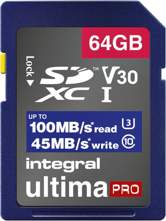 Geheugenkaart integral sdhc-xc 64gb