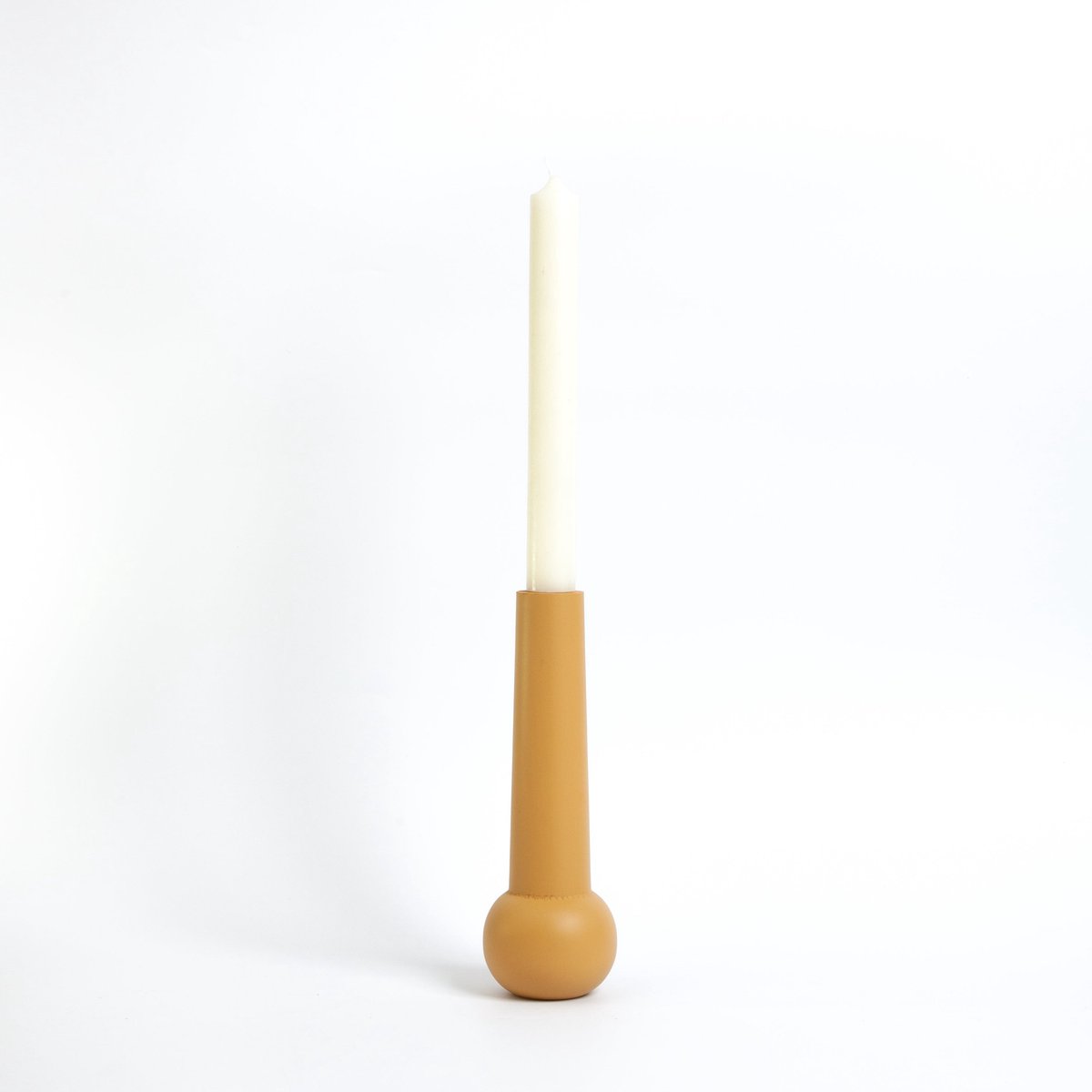 Candleholder cone low - Yellow