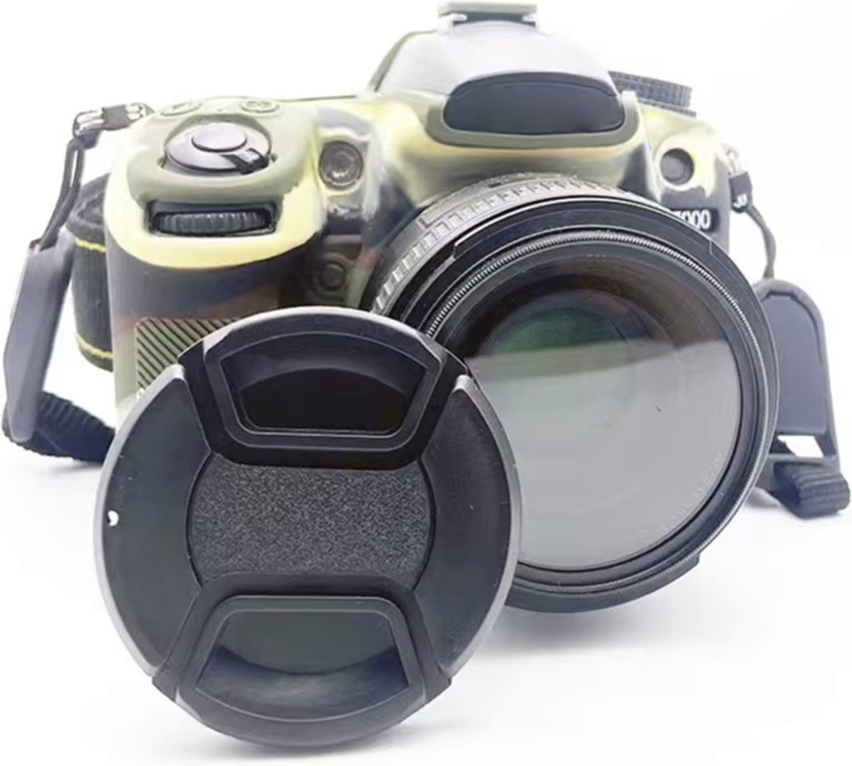 CHPN - Lens dop - Lens cap - Lens kapje - Cameralens beschermen - Geschikt voor Nikon & Canon camera's - 55MM - Zwart