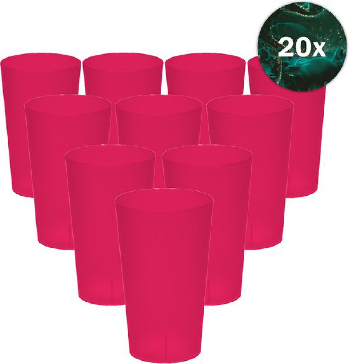 Hardcups - Kunststof Bekers - 25cl - Roze - 20 Stuks