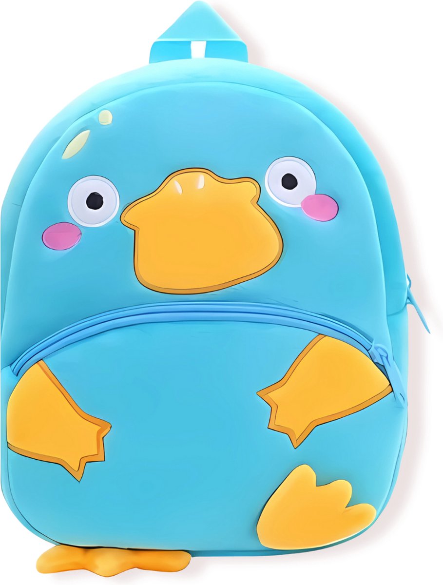 BoefieBoef Eend Kinder Rugzak - Zacht Pluche Peuter-Kleuter Dieren Rugtas - Lengte 80-120 cm 0-5 jaar - Ergonomisch & Wasbaar - Baby Backpack - Jongen of Meisje - Cadeau Verjaardag, Sinterklaas & Kerst - Gymtas, Schooltas, Boekentas & BSO - Blauw